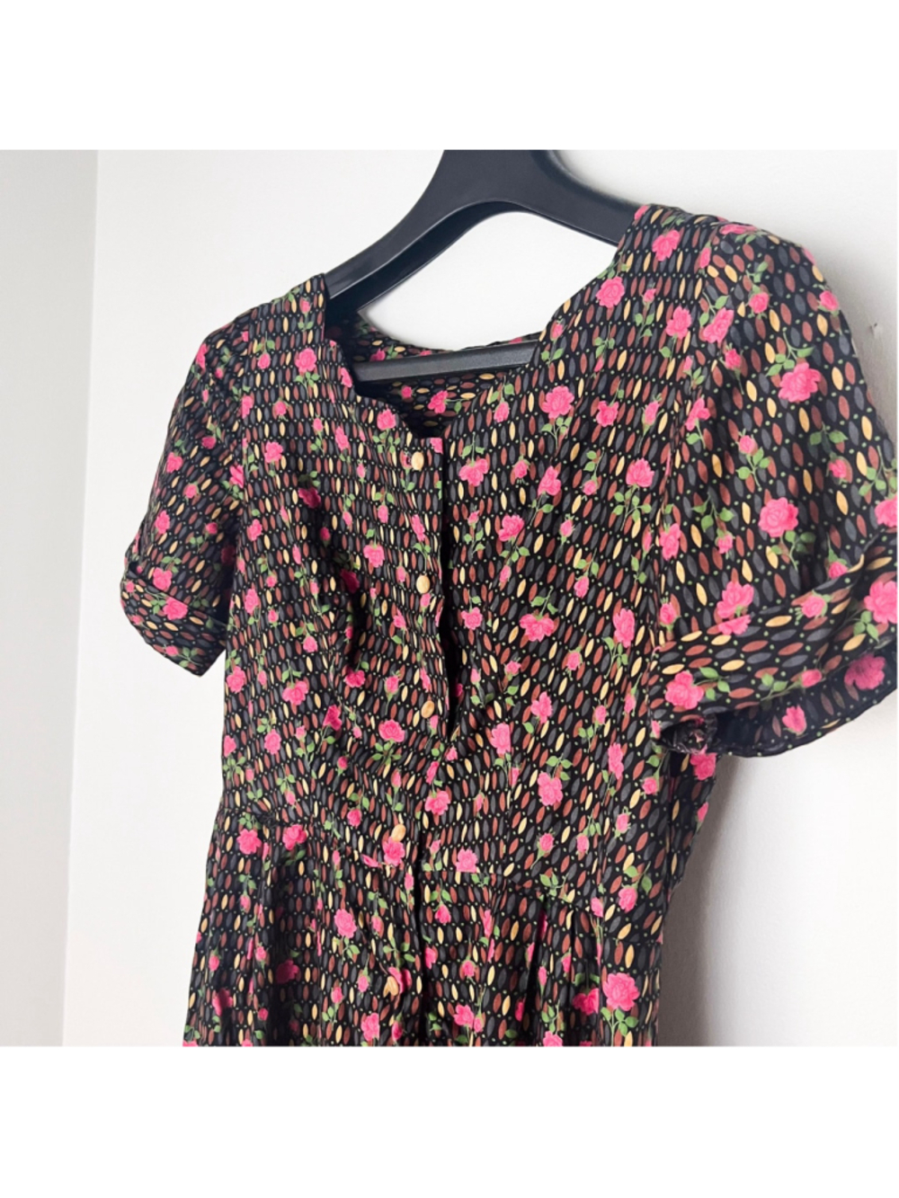 Vintage 90s Cottagecore Floral Button Front Dress Teacher Prairie Whimsigoth - Picture 4 of 12